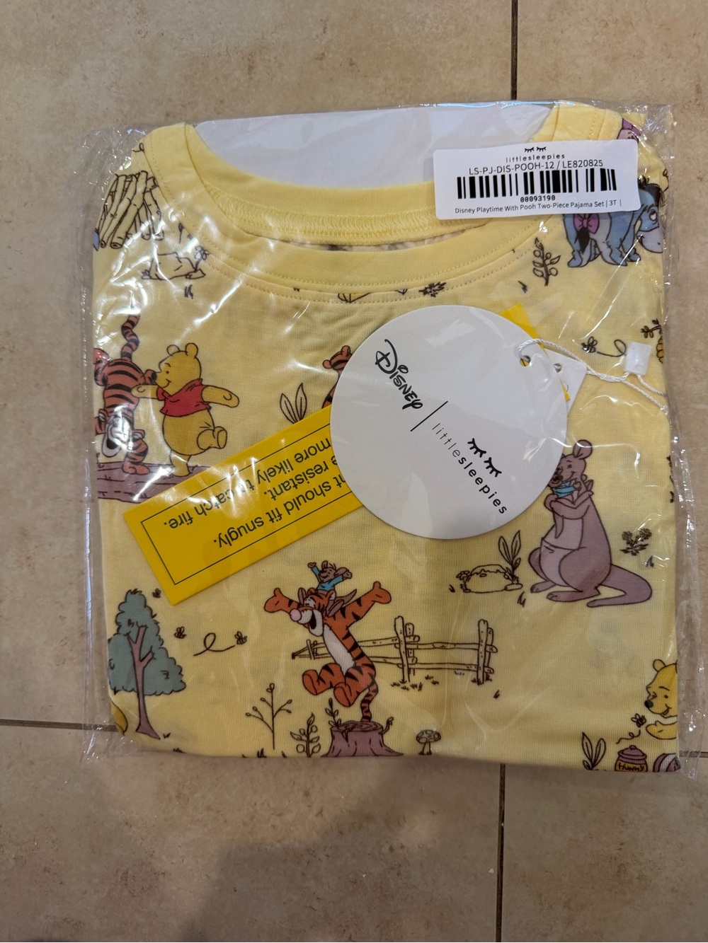 Little Sleepies New Yellow Winnie the Pooh Pajama Set